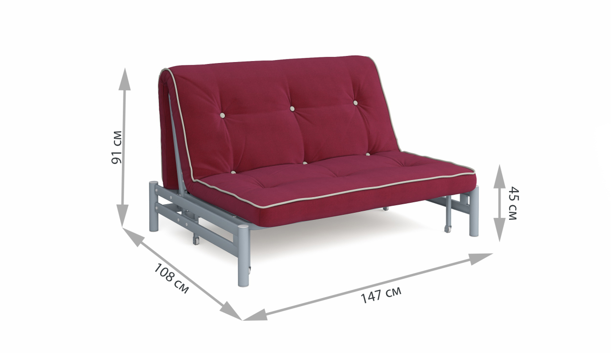 Большие диваны, Диван-кровать Роджер Сканди бордовый