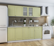 Кухонные гарнитуры, Кухня Хозяюшка Фисташка МДФ 2,0 м