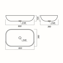 Умывальник "Infinity" 60*36 ш*г на столешницу  (Sanita Luxe)