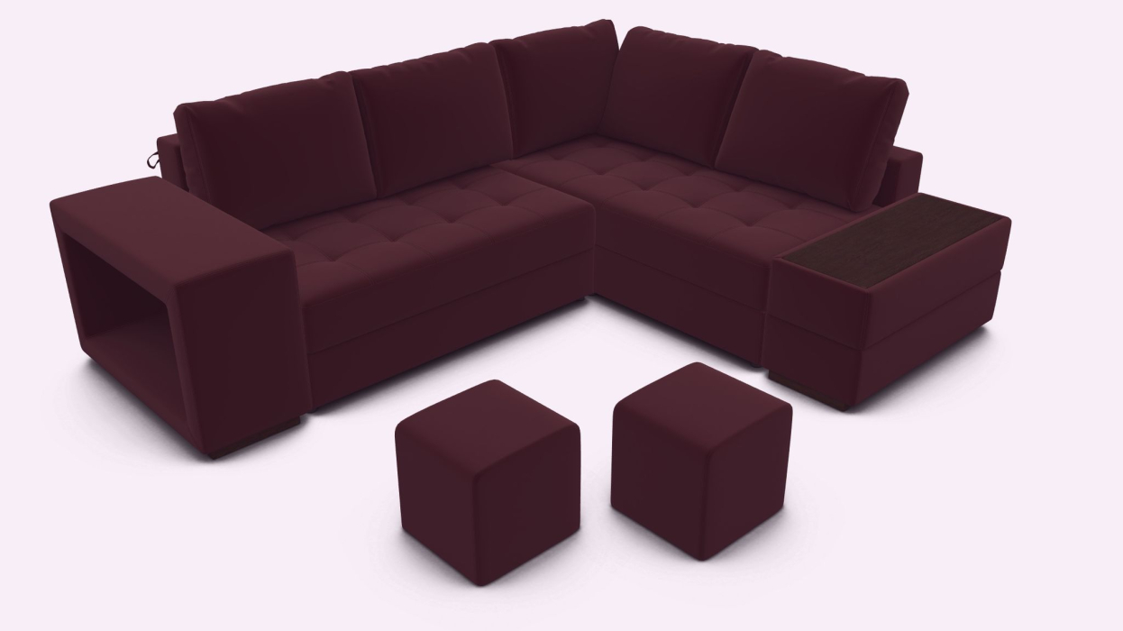 Диваны угловые в гостиную, Амстердам диван-кровать угловой велюр