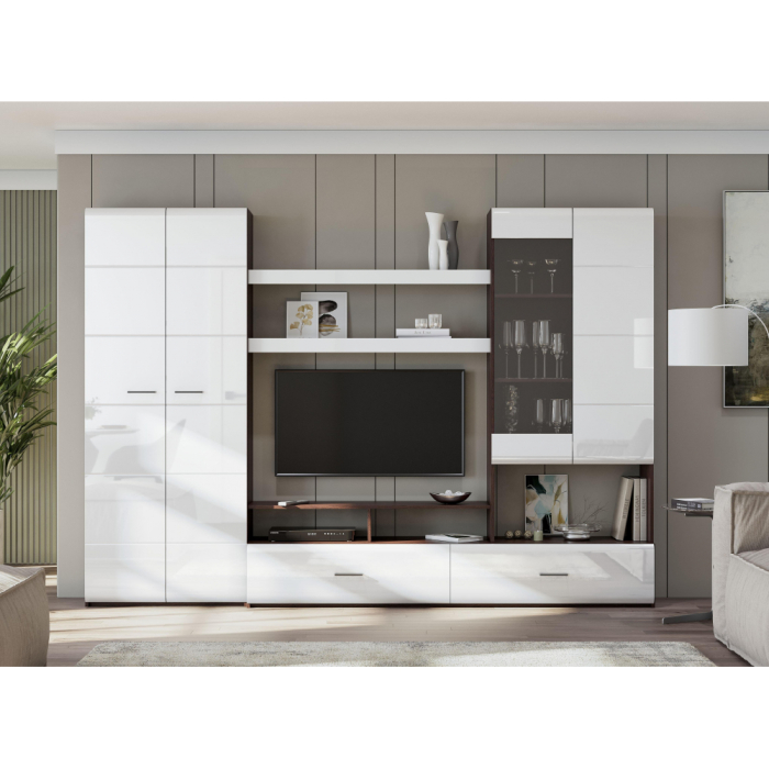 Стенки для гостиной, Гостиная Jimenez дуб венге / белый глянец