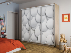 Шкафы-купе 3-х дверные, Шкаф-купе Экспресс 3-х дверный Фотопечать Шары Стекла 240х60х220