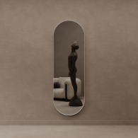 Зеркала в спальню, Дизайнерское настенное зеркало GENGLASS Nolvis L в металлической раме