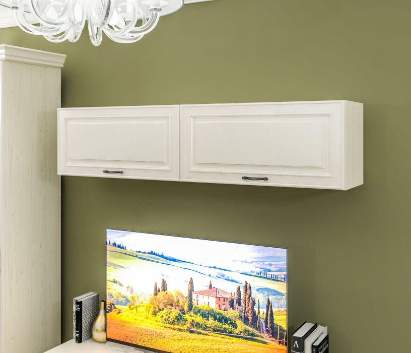 Настенные полки, Полка Гранд / Ливерпуль СБ-3517 Дуб Приморский Белый/МДФ Классика Светлый