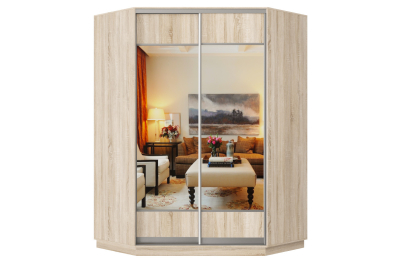 Шкаф-купе Премьер Лайт 71 угловой (05;05) двухдверный