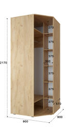 Шкаф угловой Эмилия ЭЛ-17К с зеркалом