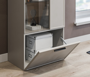 Шкаф-витрина Милан СБ-3256 Серый/МДФ Светло серый