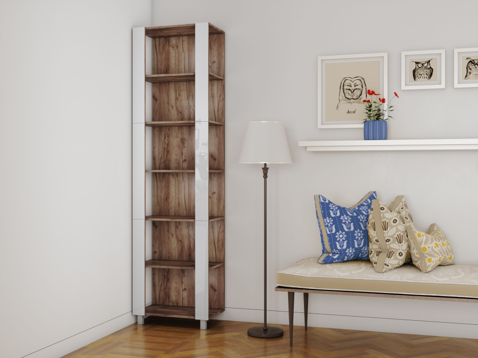 Открытые, Стеллаж модульный Универсальный 35х60х240 Белое стекло