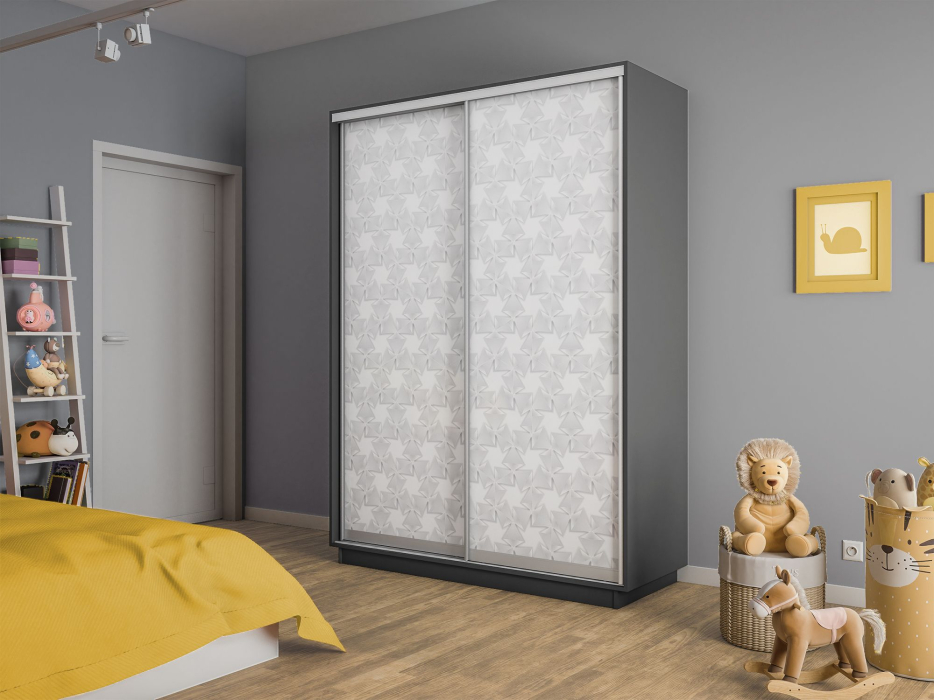 Шкафы-купе 2-х дверные, Шкаф-купе Экспресс 2-х дверный Фотопечать Калейдоскоп Стекла 120х60х220