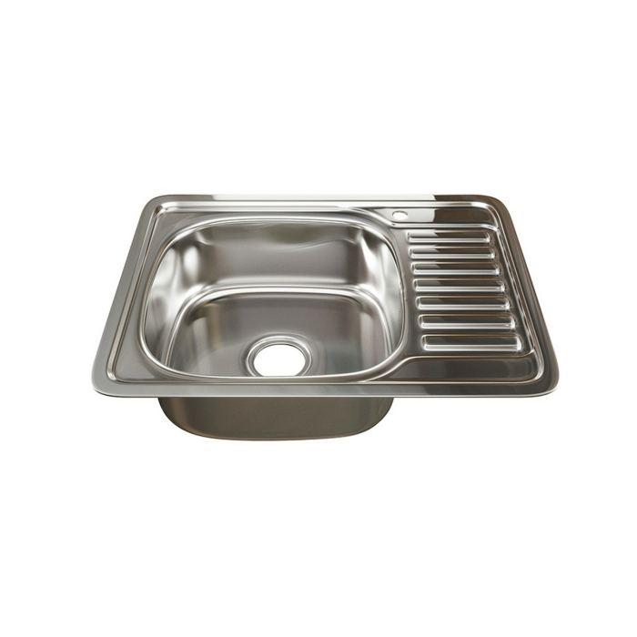 Кухонные мойки, Мойка врез 50х65 (0,8) лев, с сифоном