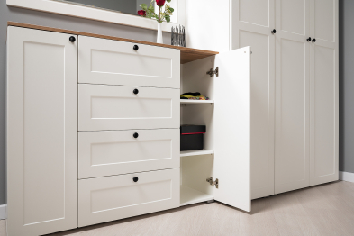 Комод Остин 16.221, белая шагрень, дуб золотой крафт