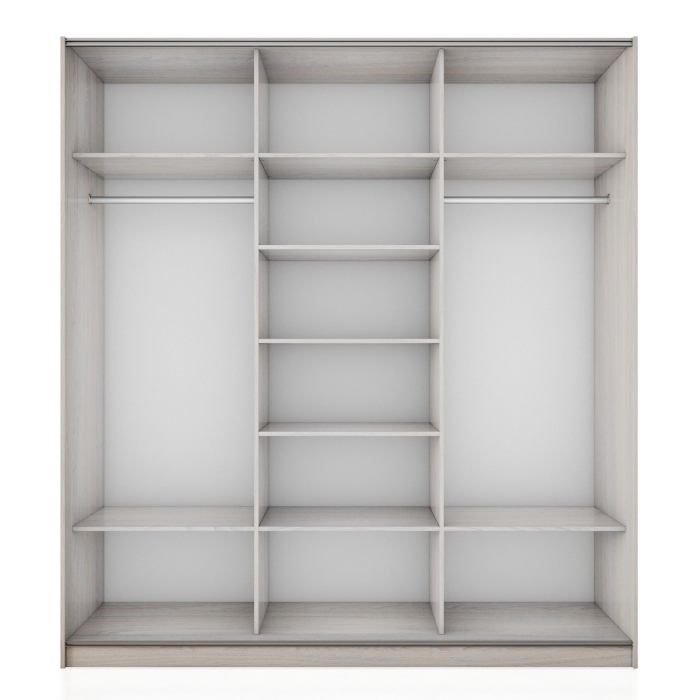 Шкафы-купе 3-х дверные, Шкаф-купе Прайм 3-х дверный ДСП/Зеркало/Доводчики 210х57х230