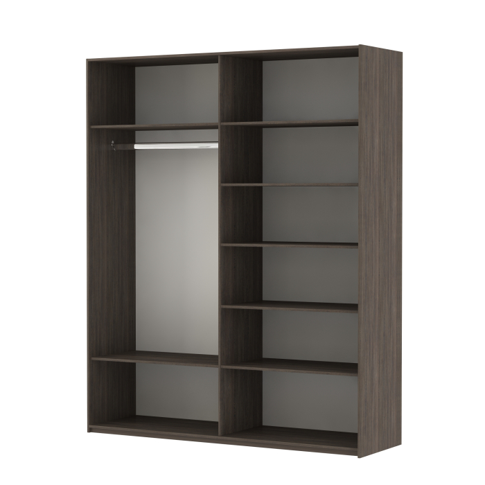 Шкафы-купе 2-х дверные, Шкаф Эста дуо Стекло белое/зеркало 2400 х 1800 х 660