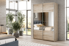 Шкафы-купе 2-х дверные, Шкаф-купе Smart 1222 2х дверный (фасады ЛДСП/зеркало) профиль серебро