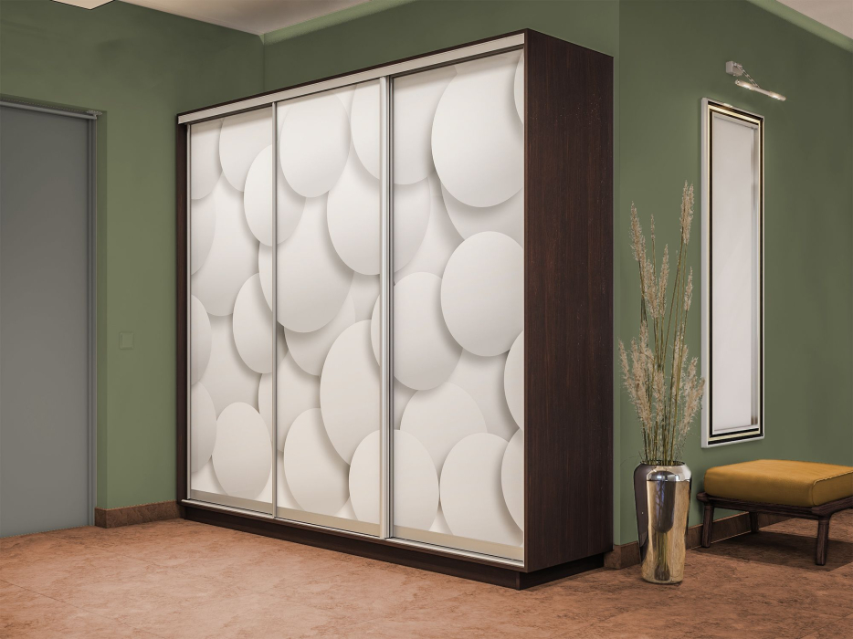 Шкафы-купе 3-х дверные, Шкаф-купе Экспресс 3-х дверный Фотопечать Шары Стекла 240х45х220