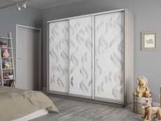 Шкафы-купе 3-х дверные, Шкаф-купе Экспресс 3-х дверный Фотопечать Ленты Стекла 240х60х240