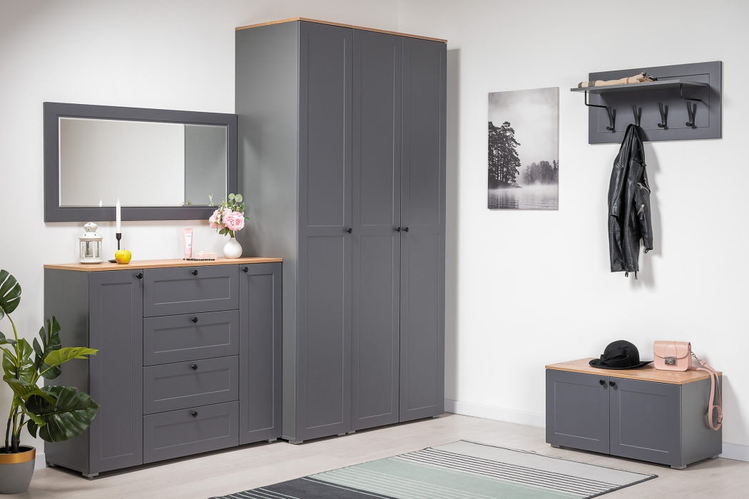 Зеркала в прихожую, Зеркало Остин 17.03, графит