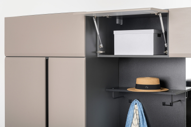 Шкаф антресольный Сидней 16.314.03, антрацит, веллюто капучино