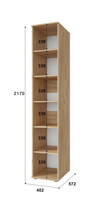 Шкафы одностворчатые, Шкаф-пенал Эмилия ЭЛ-15К с зеркалом