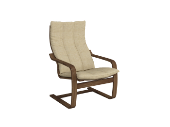 Кресло Эльба (Чехол без подголовника) Темный орех — светлобежевый