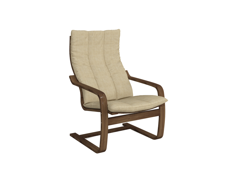 Кресло для отдыха, Кресло Эльба (Чехол без подголовника) Темный орех — светлобежевый