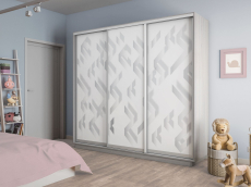 Шкафы-купе 3-х дверные, Шкаф-купе Экспресс 3-х дверный Фотопечать Ленты Стекла 210х60х220