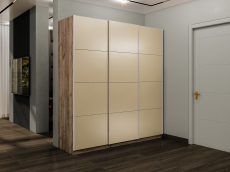 Шкафы-купе 3-х дверные, Шкаф-купе Прайм Широкий 3-х дверный Стекла фисташка/Доводчики 240х57х230