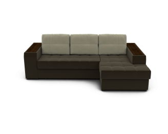 Угловой диван ЭДИНБУРГ с оттоманкой правый велюр