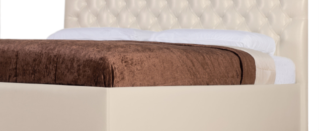 Кровать с мягким изголовьем Пальмира, база, экокожа, 160*200