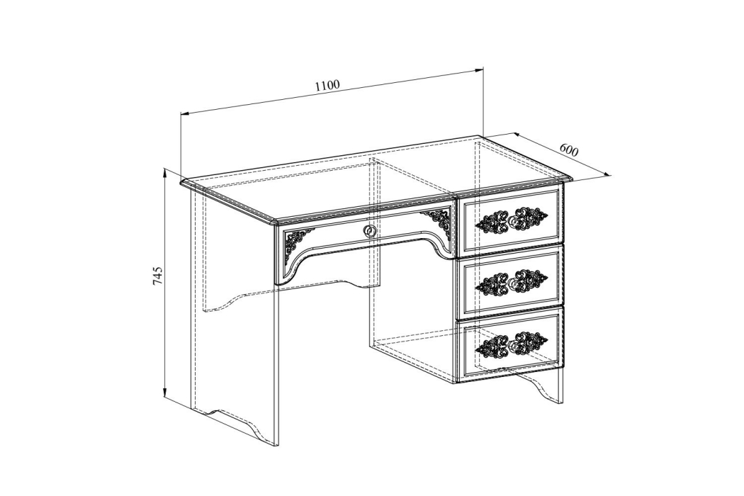 Прямые, Стол письменный правый Ассоль плюс АС-6