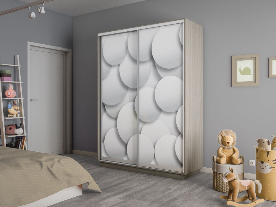 Шкафы-купе 2-х дверные, Шкаф-купе Экспресс 2-х дверный Фотопечать Шары Стекла 140х45х240