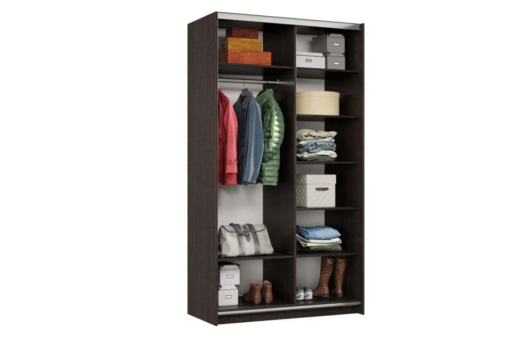 Шкафы-купе 2-х дверные, Шкаф-купе Smart 1222 2х дверный (фасады ЛДСП) профиль серебро