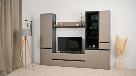 Полка Сидней 16.486, антрацит, веллюто капучино