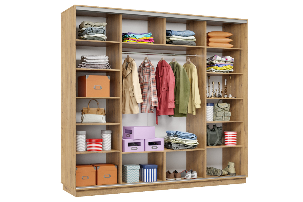 Шкафы-купе 3-х дверные, Шкаф-купе Премьер Лайт 58 (08;11;08) трехдверный