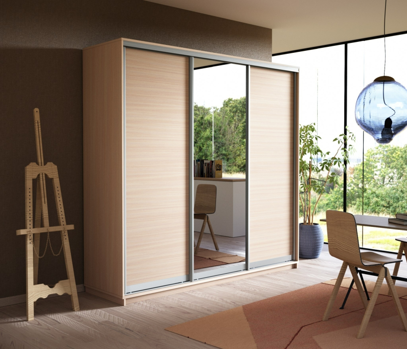 Шкафы-купе, Шкаф-купе Экспресс Медиум (1 зеркало) трио 2200 x 2400 x 600