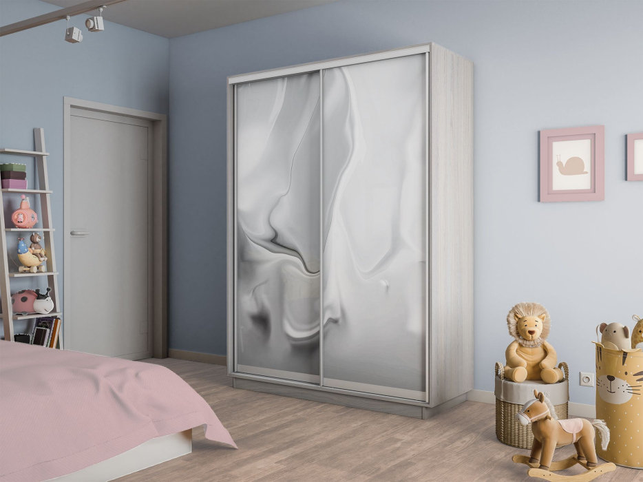 Шкафы-купе 2-х дверные, Шкаф-купе Экспресс 2-х дверный Фотопечать Шелк Стекла 140х45х220