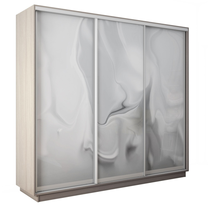 Шкафы-купе 3-х дверные, Шкаф-купе Экспресс 3-х дверный Фотопечать Шелк Стекла 240х60х220
