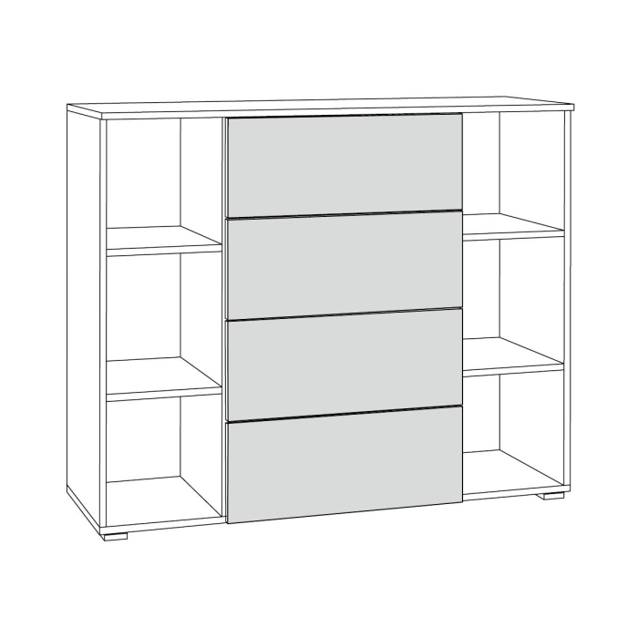 Комоды, Комод Остин 16.221, белая шагрень, дуб золотой крафт