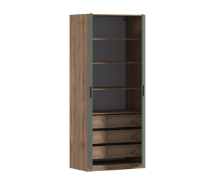 Шкаф двухдверный Макс 1000 мм, вариант №5 (ЛДСП, корпус дуб вотан)