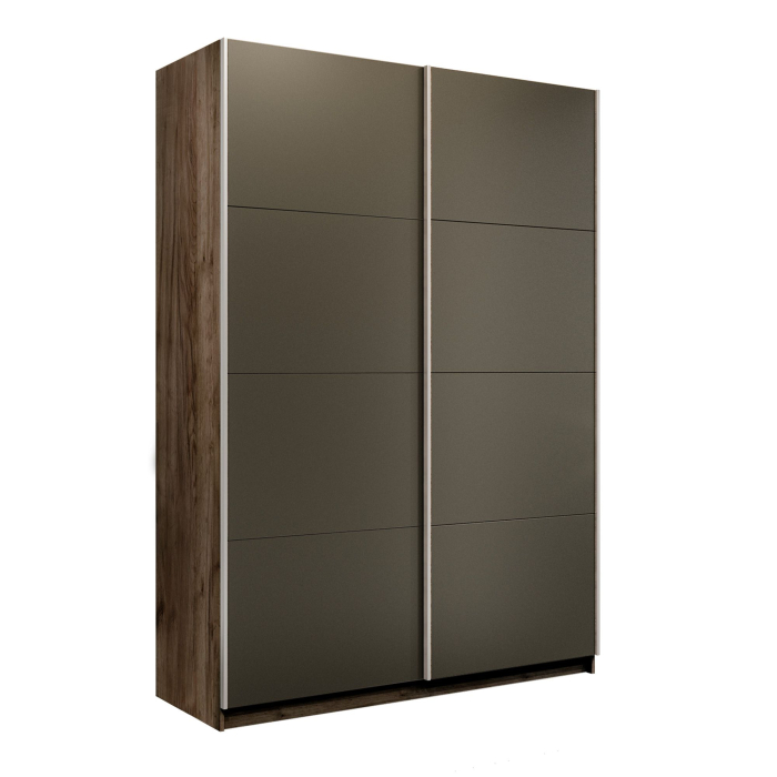 Шкафы-купе 2-х дверные, Шкаф-купе Прайм 2-х дверный Стекла хаки/Доводчики 140х57х230