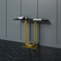 Журнальные столики, Стол консольный с металлическим подстольем ARFEO (Золотой) 80*35*100