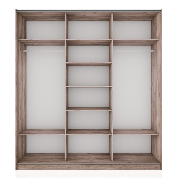 Шкафы-купе 3-х дверные, Шкаф-купе Широкий Прайм 3-х дверный Зеркала/Доводчики 240х57х230