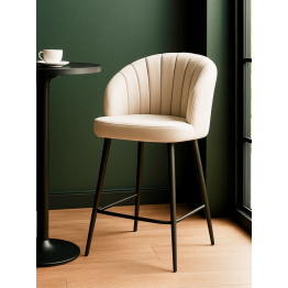 Стул полубарный на металлокаркасе Бэнбу некрутящийся marseille (чёрный)