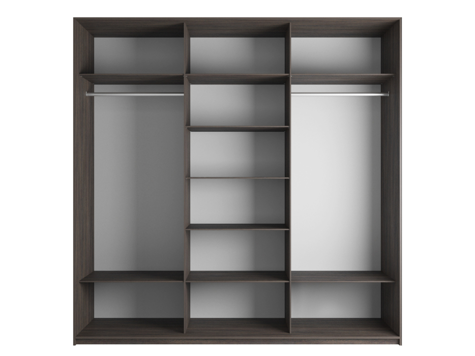 Шкафы-купе 3-х дверные, Шкаф Эста трио Стекло черное 2400 х 2400 х 660