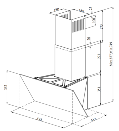 Кухонная вытяжка Loon Black 60