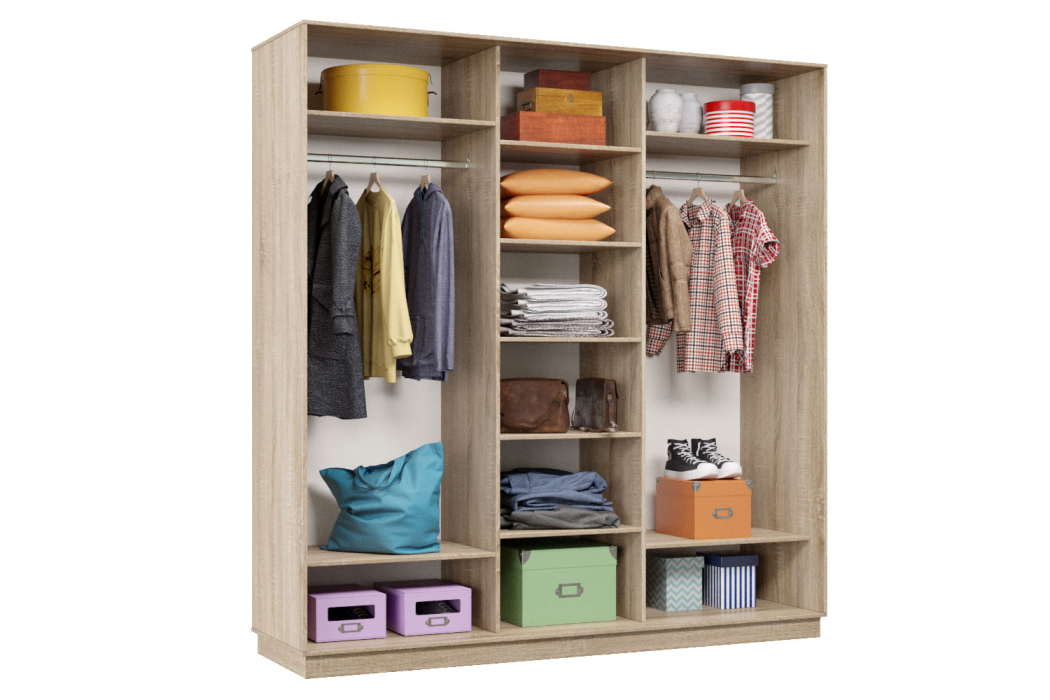 Шкафы-купе 3-х дверные, Шкаф-купе Премьер Лайт 44 (11;11;11) трехдверный