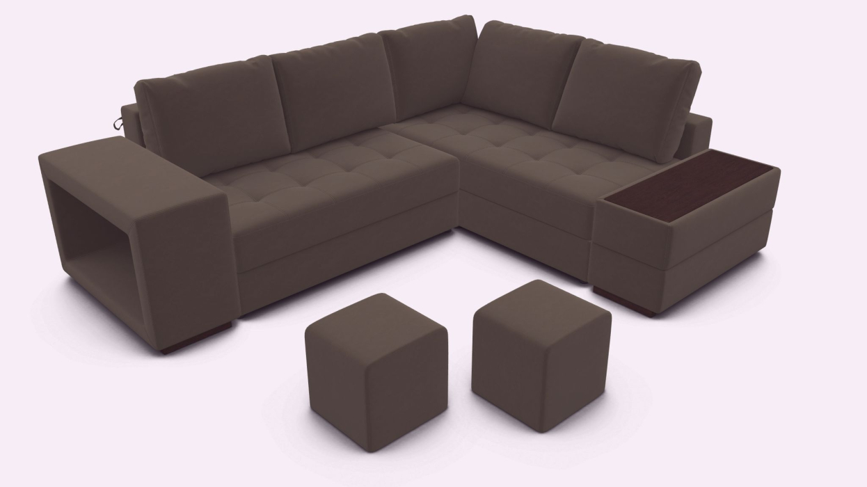 Диваны угловые в гостиную, Амстердам диван-кровать угловой велюр