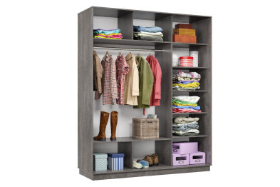 Шкаф-купе Премьер 24 (11ЗБ;11ЗБ;11ЗБ) фасады зеркало бронза/трёхдверный/Профиль чёрный муар