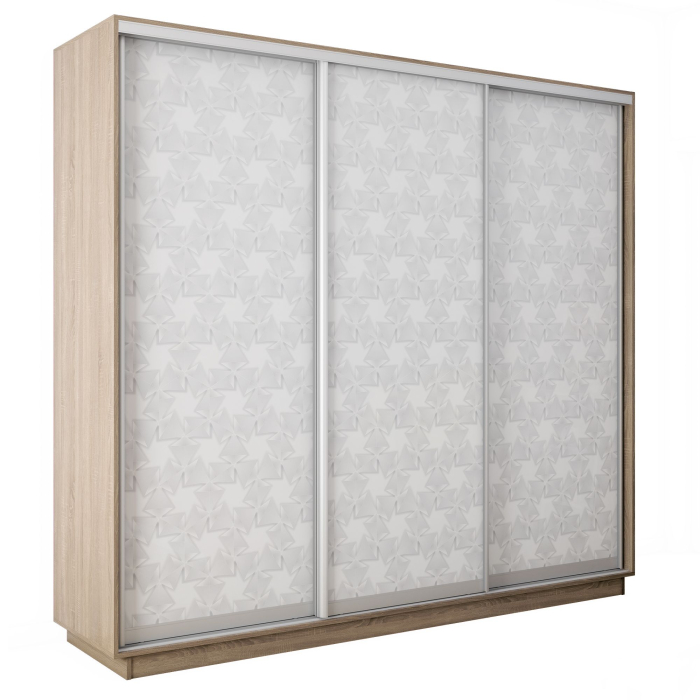 Шкафы-купе 3-х дверные, Шкаф-купе Экспресс 3-х дверный Фотопечать Калейдоскоп Стекла 210х45х240