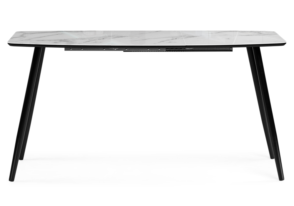 Обеденные столы, Стол Эмма (вставка стекло / черный / черная шагрень)